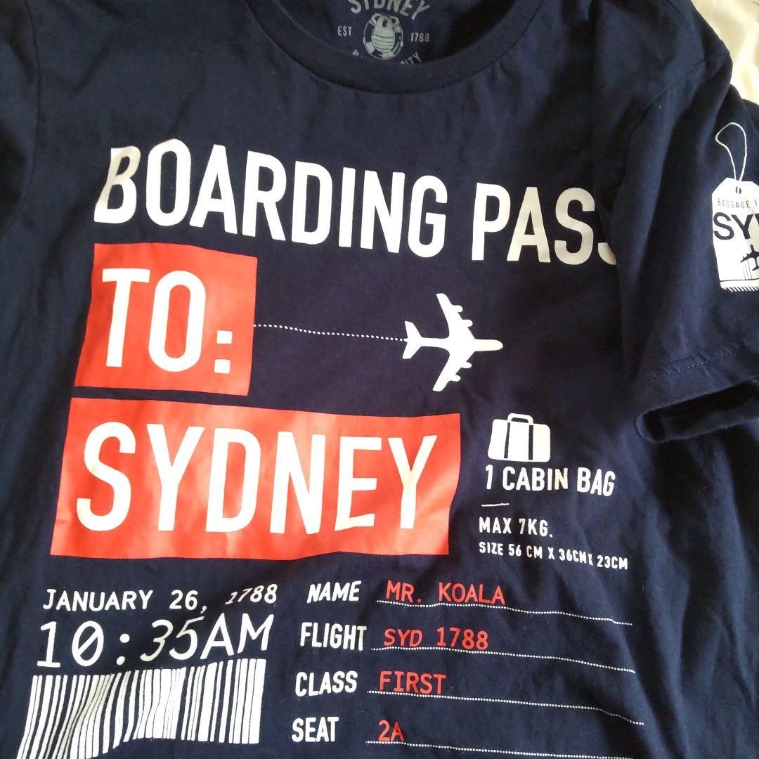 ✨SYDNEY／ ボーディングパス ／搭乗券／チケット／飛行機／バーコード 半袖 — image 5