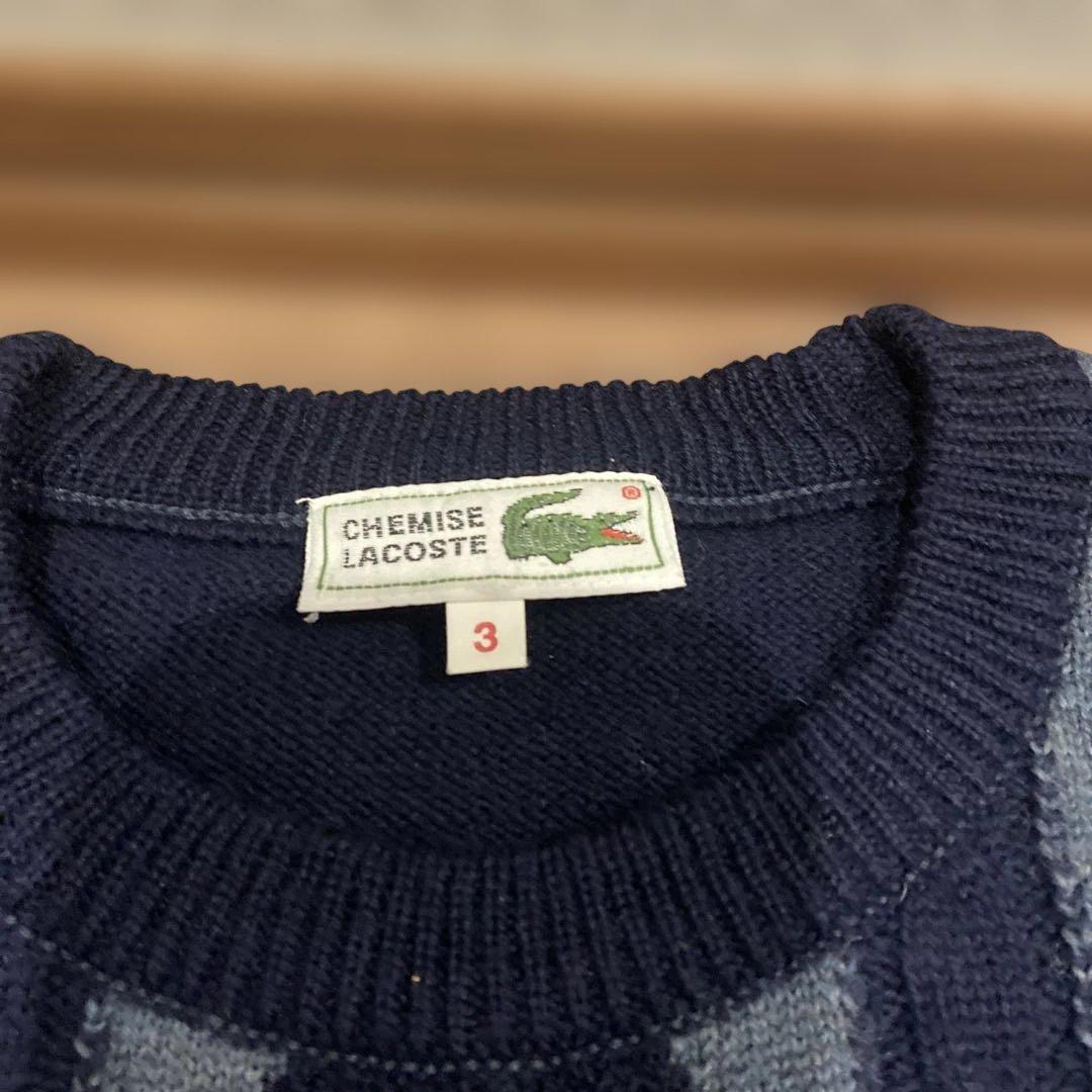 ラコステ　Lacoste ダイヤモンドパターン ニットセーター Mサイズ — image 4