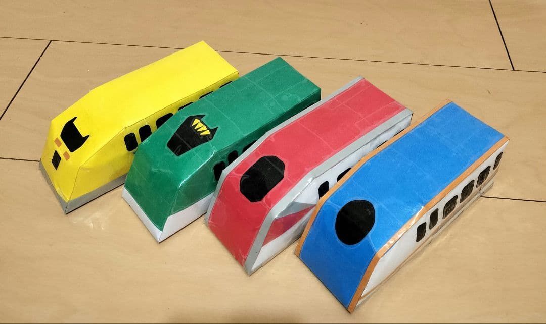 牛乳パック みんな大好き 新幹線 4台セット 鉄道ごっこ おままごと — image 2
