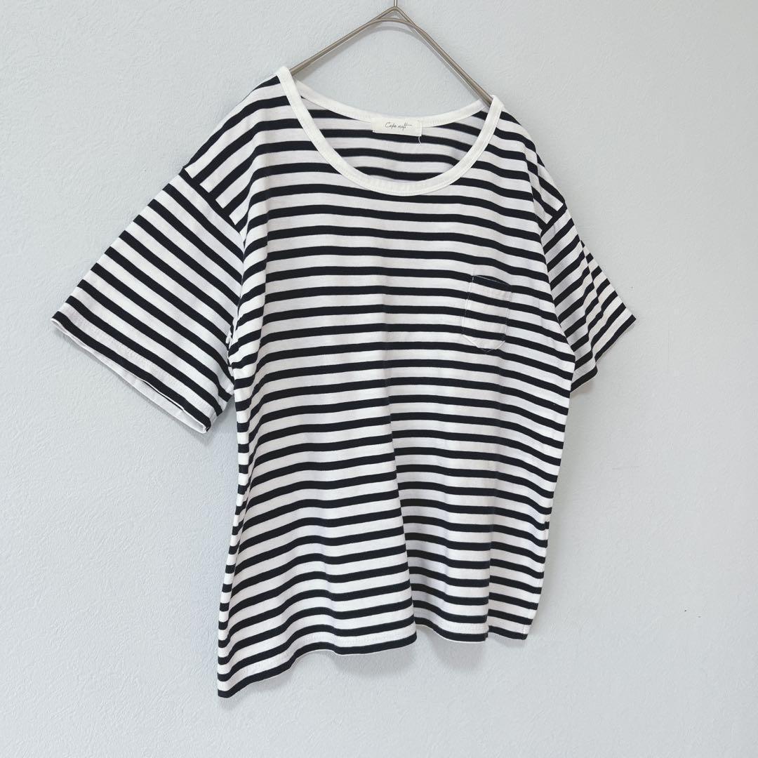 Cepo craft サポクラフト　Tシャツ　半袖　カットソー　ボーダー　L — image 2