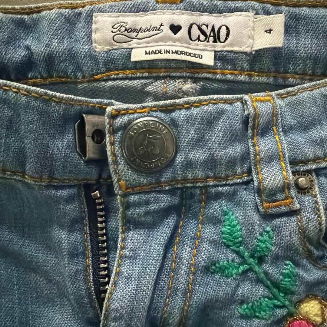 Bonpoint CSAO 刺繍デニムショートパンツ サイズ4 — image 3