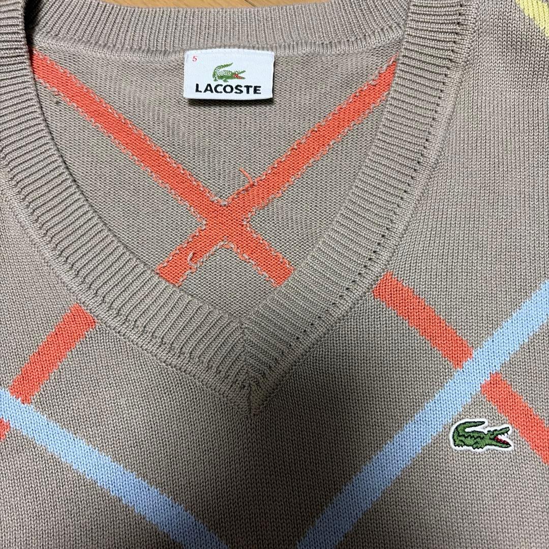 【LACOSTE】Vネック 総柄ニット / ボックスシルエット — image 3
