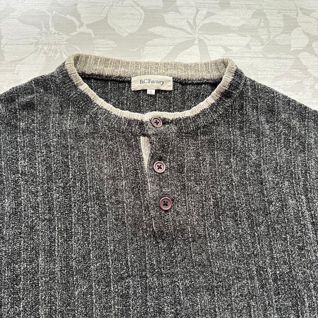美品 B.C Factory ヘンリーネック リブニット パフスリーブ M — image 4