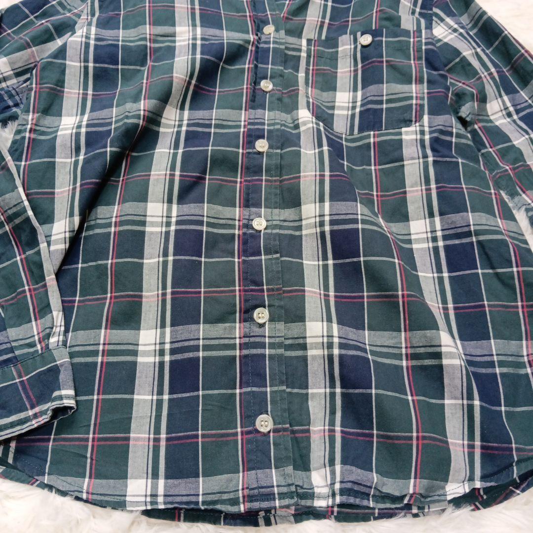 Lugnoncure ルノンキュール　チェックシャツ　М　緑赤白　春夏冬　薄手 — image 5