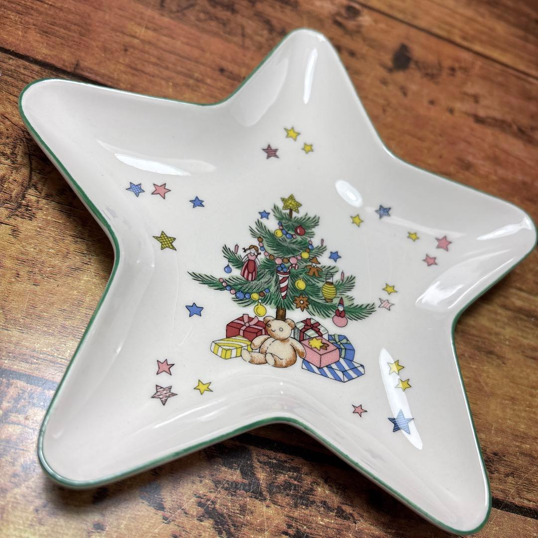ニッコー クリスマス 星型 プレート 1枚 treat dish NIKKO — image 2