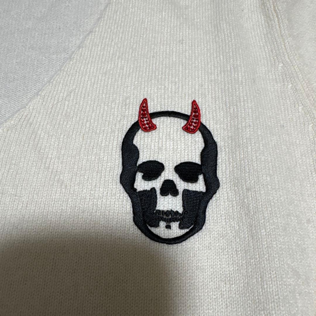 lucien pellat-finet スカルニット S スカル刺繍 Vネック — image 3