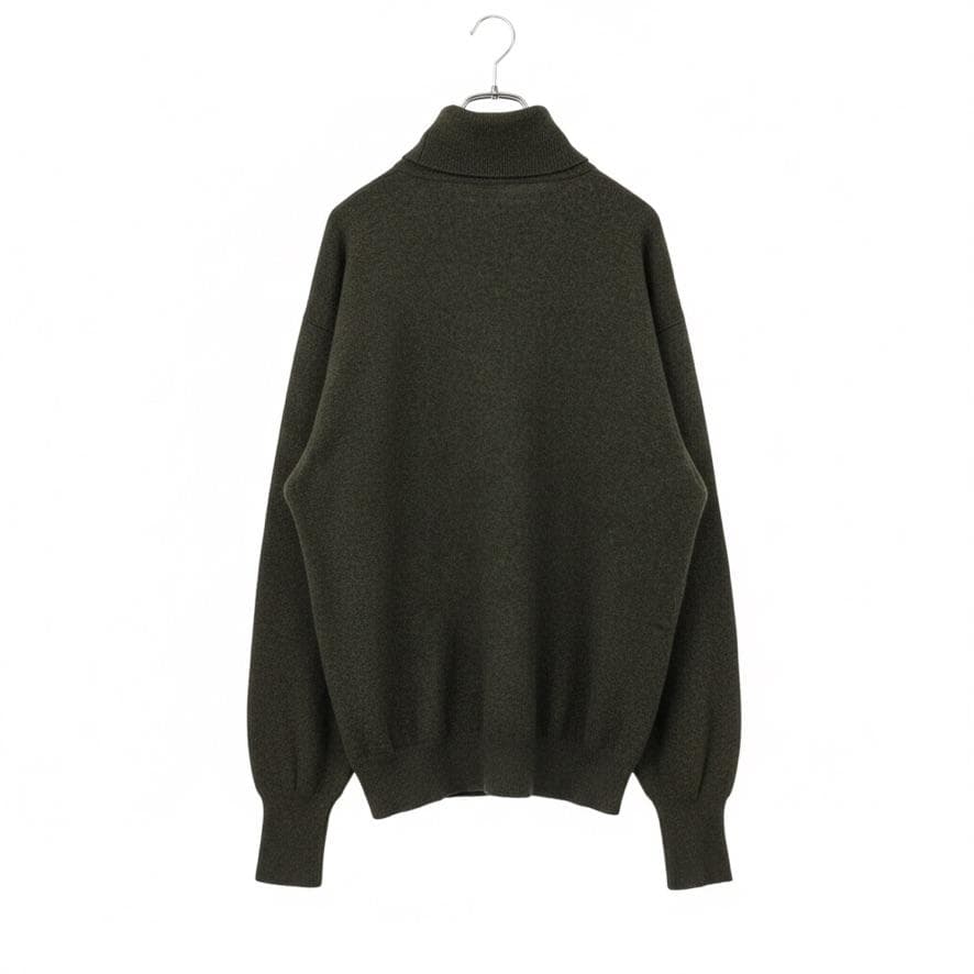 Aquascutum　タートルネックニット　ラムウール　メンズ　深緑　古着 — image 3