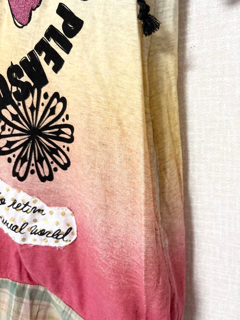 ❤️新品未使用❤️ScoLar スカラー五分袖フードワンピース 切替チェックM — image 5