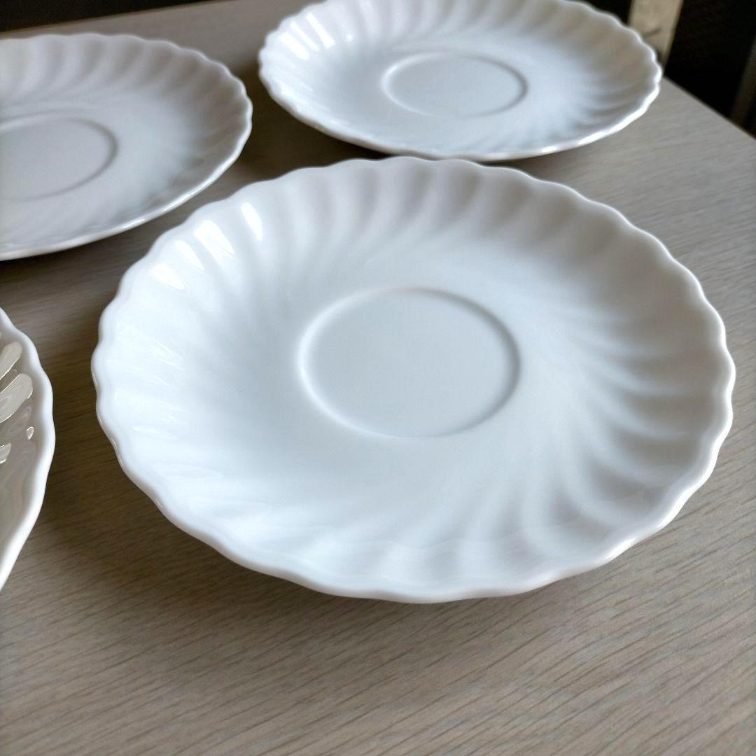 白磁・ホワイトチャイナ・white china　のソーサー５枚セット — image 2