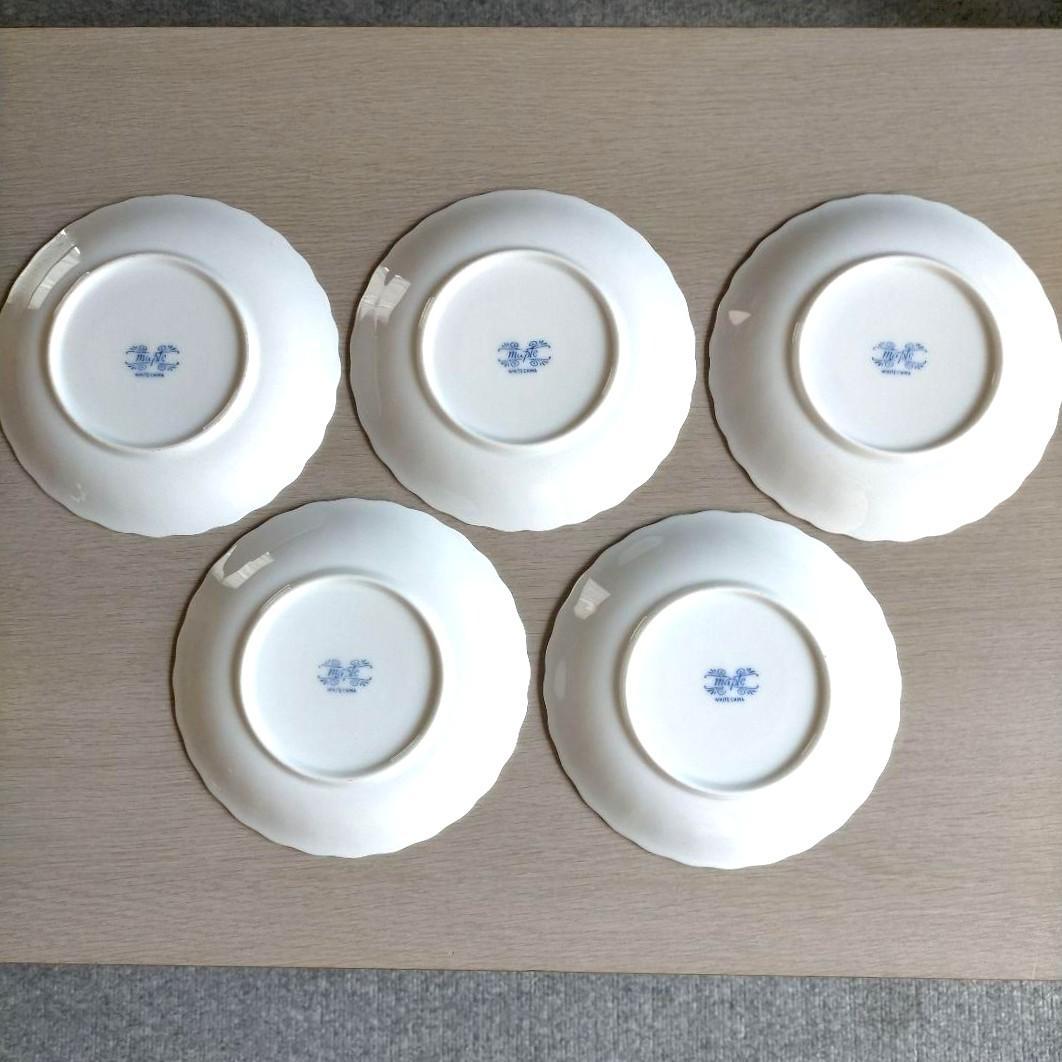 白磁・ホワイトチャイナ・white china　のソーサー５枚セット — image 4