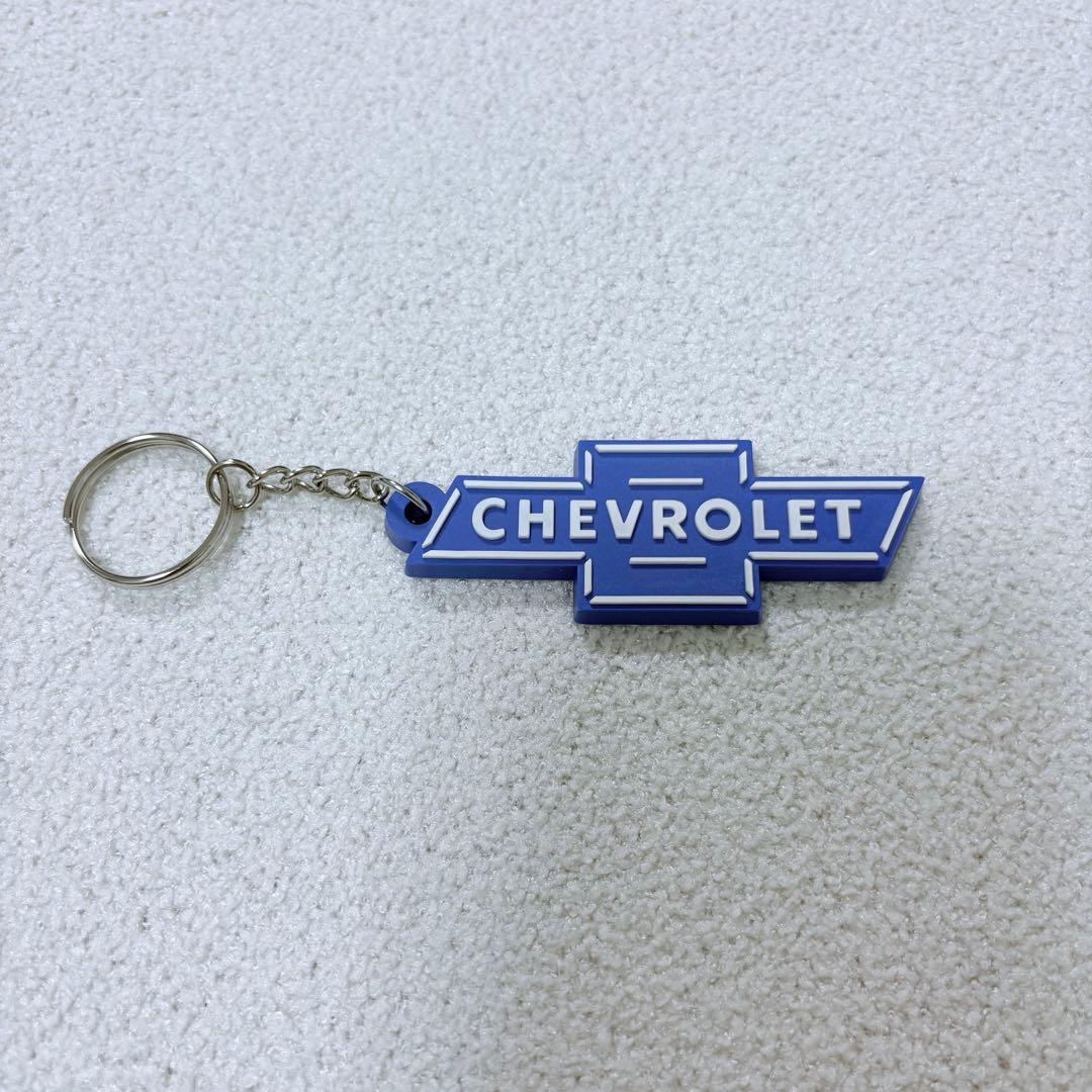 【未使用品】CHEVROLET ロゴボウタイ型　ラバーキーホルダー 青 — image 3
