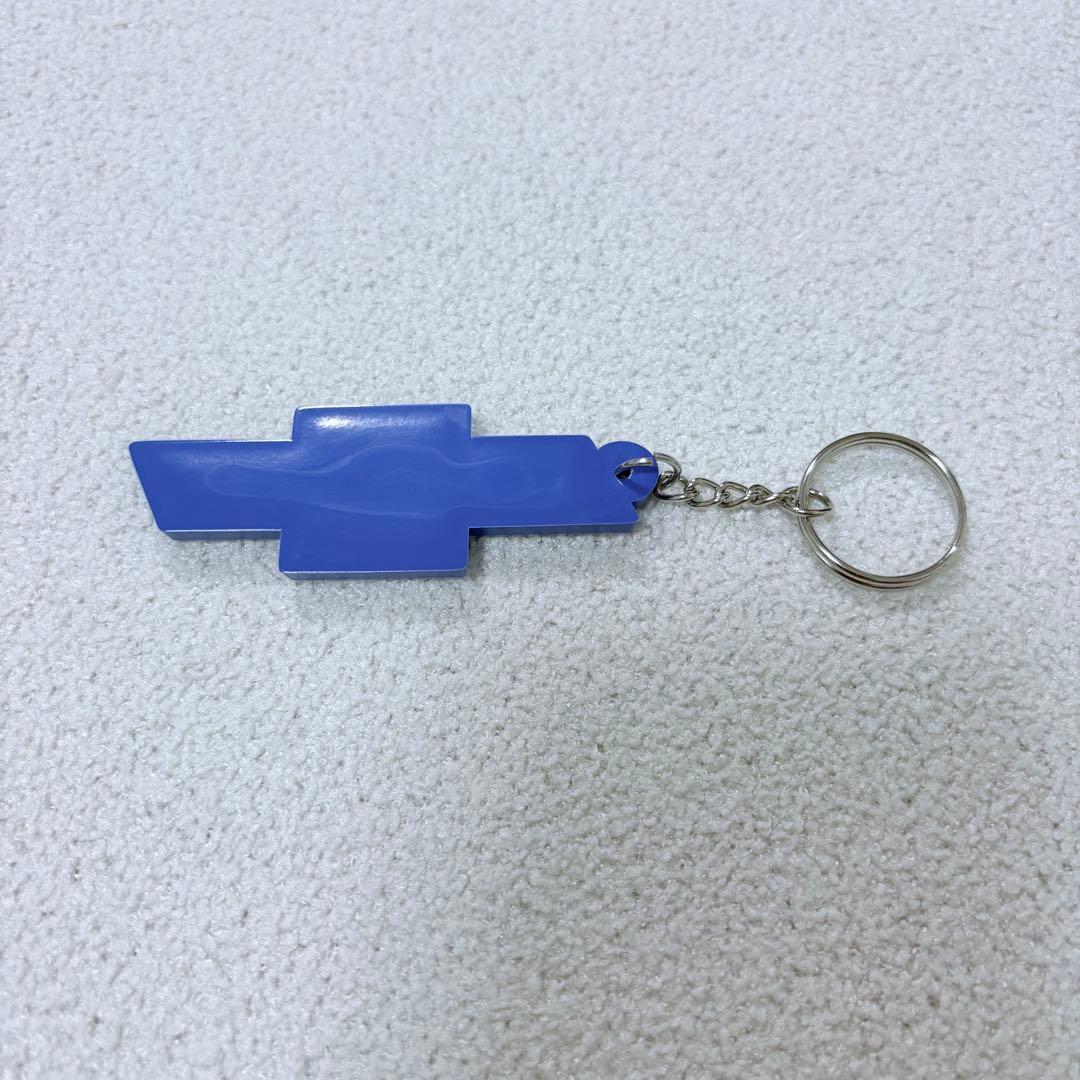 【未使用品】CHEVROLET ロゴボウタイ型　ラバーキーホルダー 青 — image 4
