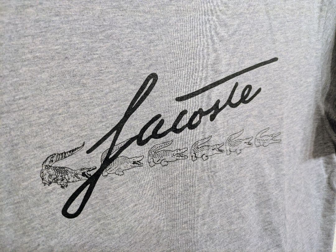LACOSTE ロゴプリント Tシャツ グレー US：S — image 2