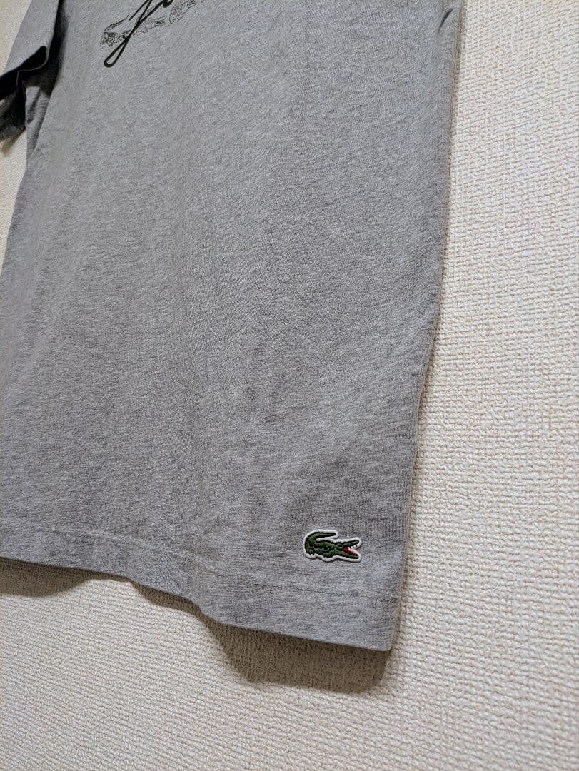 LACOSTE ロゴプリント Tシャツ グレー US：S — image 4