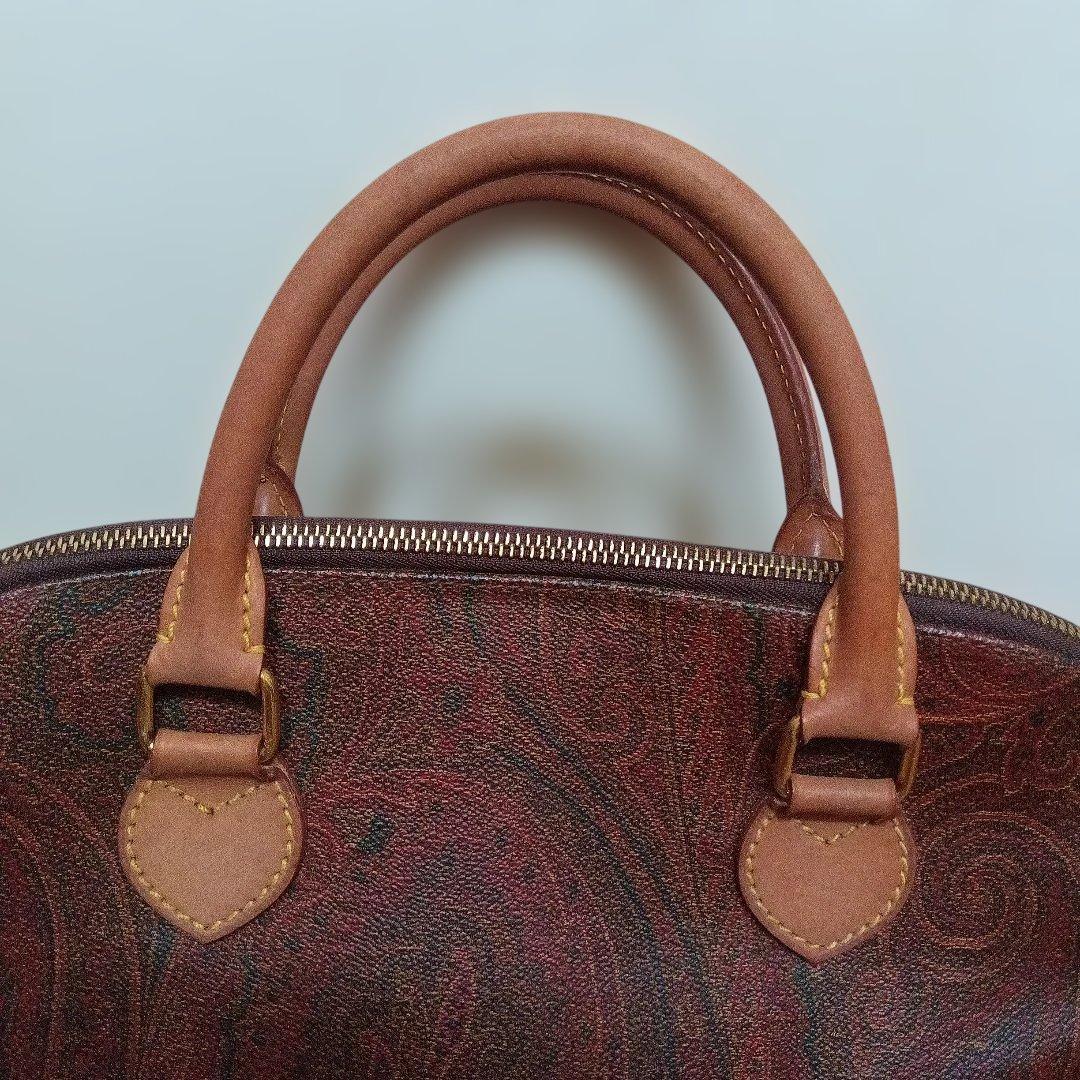 ETRO エトロ ペイズリー柄 レザー ハンドバッグ ブラウン — image 4