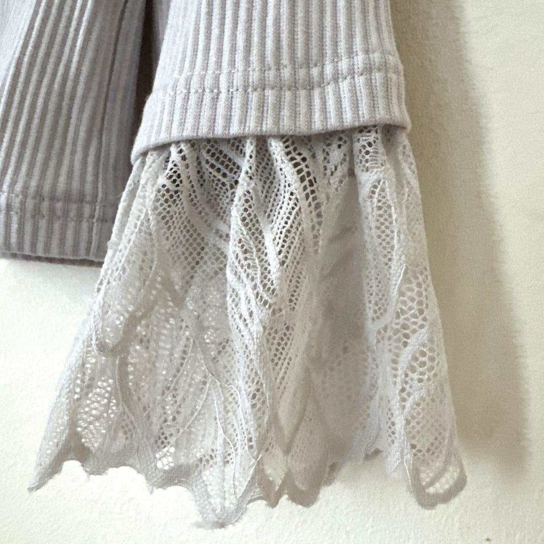 Honeys 袖レース　トップス　長袖【L】グレージュ — image 2