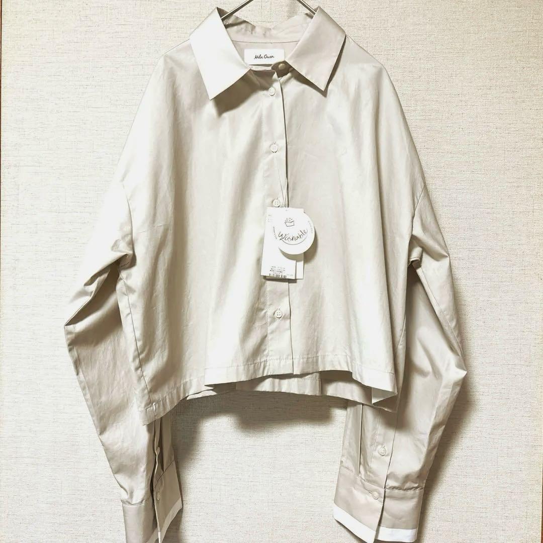 【新品タグ付き】Mila Owen クロップド丈 長袖シャツ ベージュ/サイズ1 — image 2