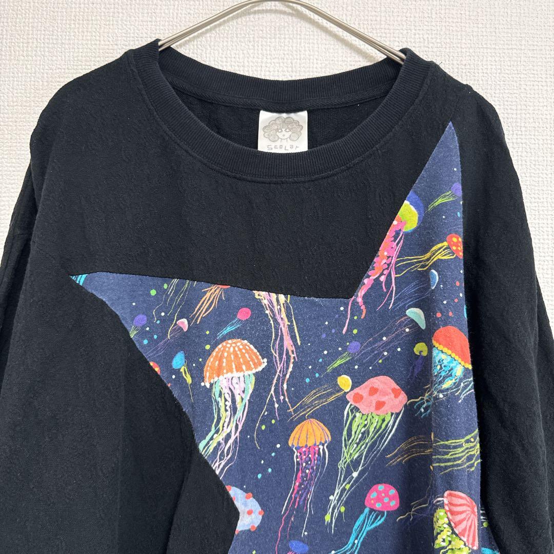 ［scolar］切替カットソー（M）ドルマン袖　クラゲブラック — image 5
