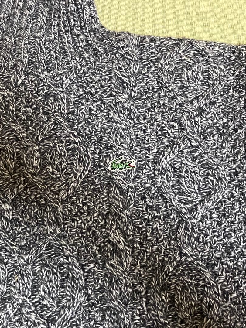 LACOSTE ラコステ ケーブルニット セーター グレー サイズ4 — image 5