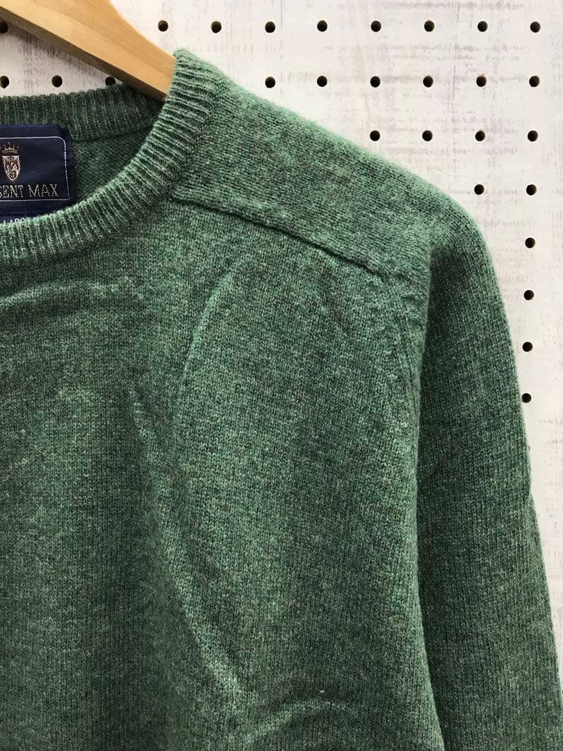 CRESENT MAX 古着 クルーネック 無地 パイル編み ニット セーター — image 3
