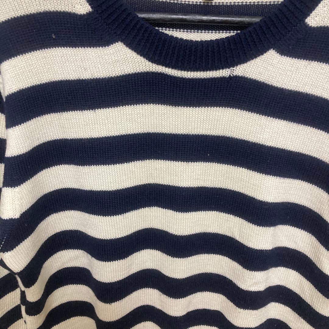 A.P.C. アーペーセー　ボーダー　クルーネックコットンニット　サイズL — image 3