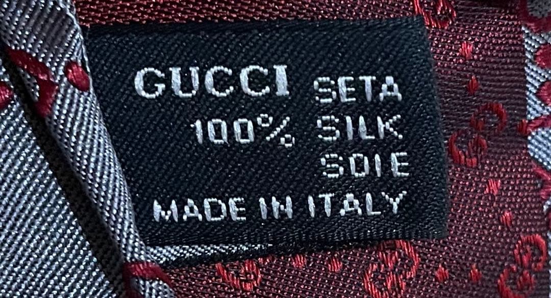 【美品】GUCCI ネクタイ GG柄 グレー ボルドー — image 5