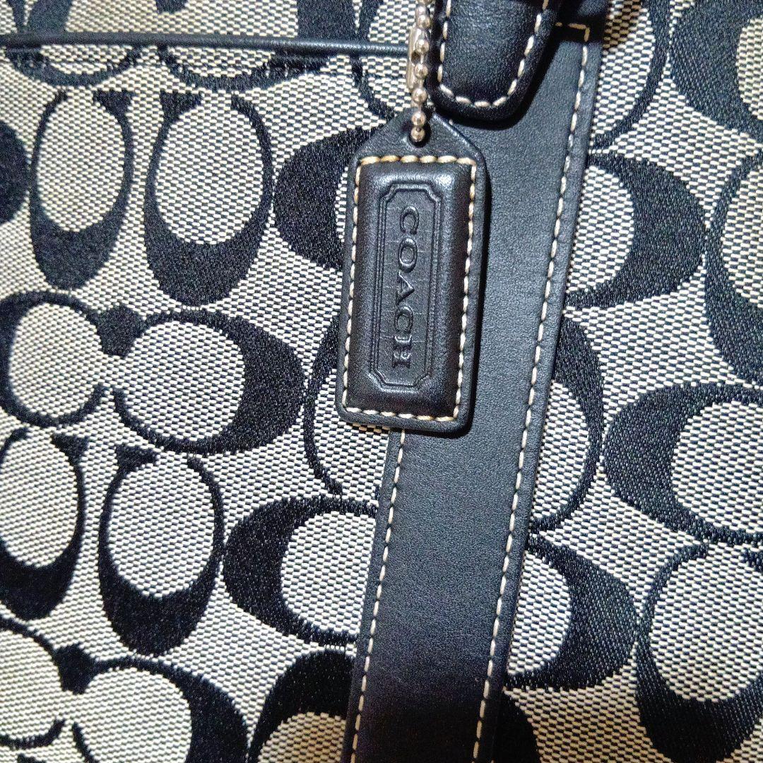 【人気デザイン】COACH コーチ トートバッグ シグネチャー 黒 A4収納可 — image 3