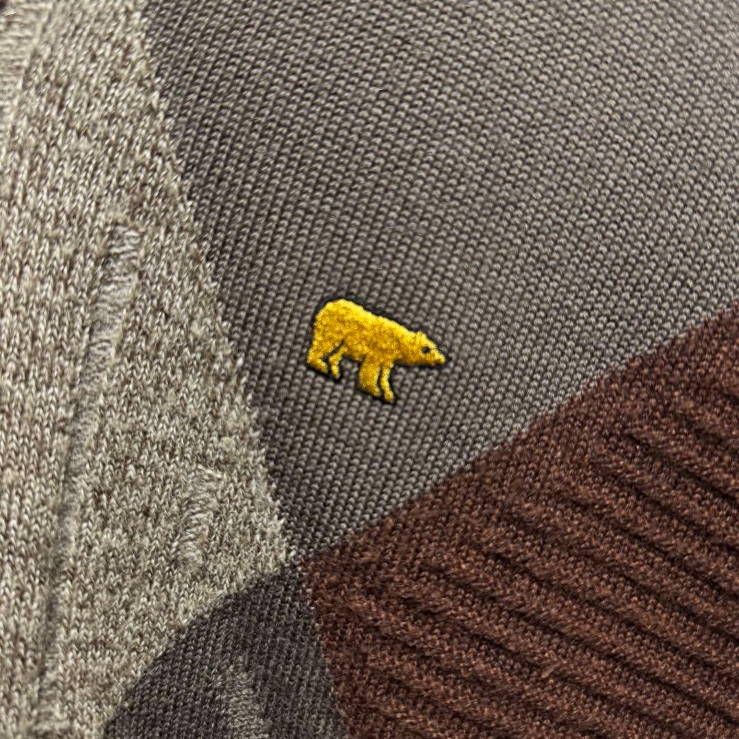 I22a【美品】ゴールデンベア　刺繍ロゴ　Vネック　即完売モデル　ニット — image 5