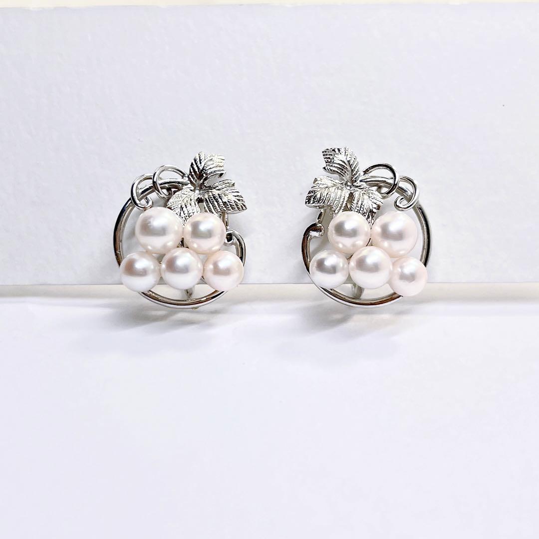 極美品✨MIKIMOTOミキモト パール　イヤリング　葡萄　ヴィンテージ — image 2