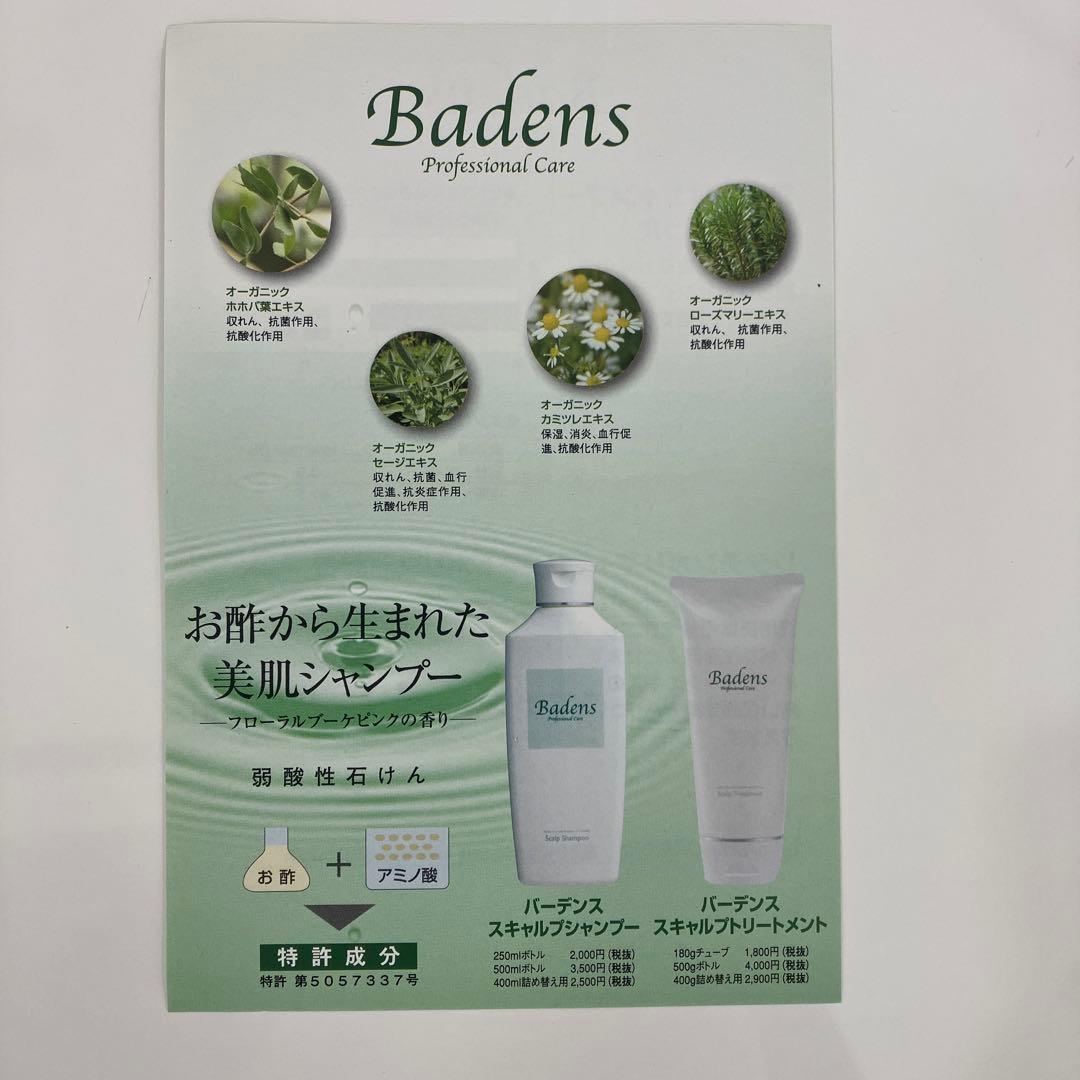 Badens スキャルプシャンプー＆トリートメント 試供品セット商品袋おまけ付き — image 2