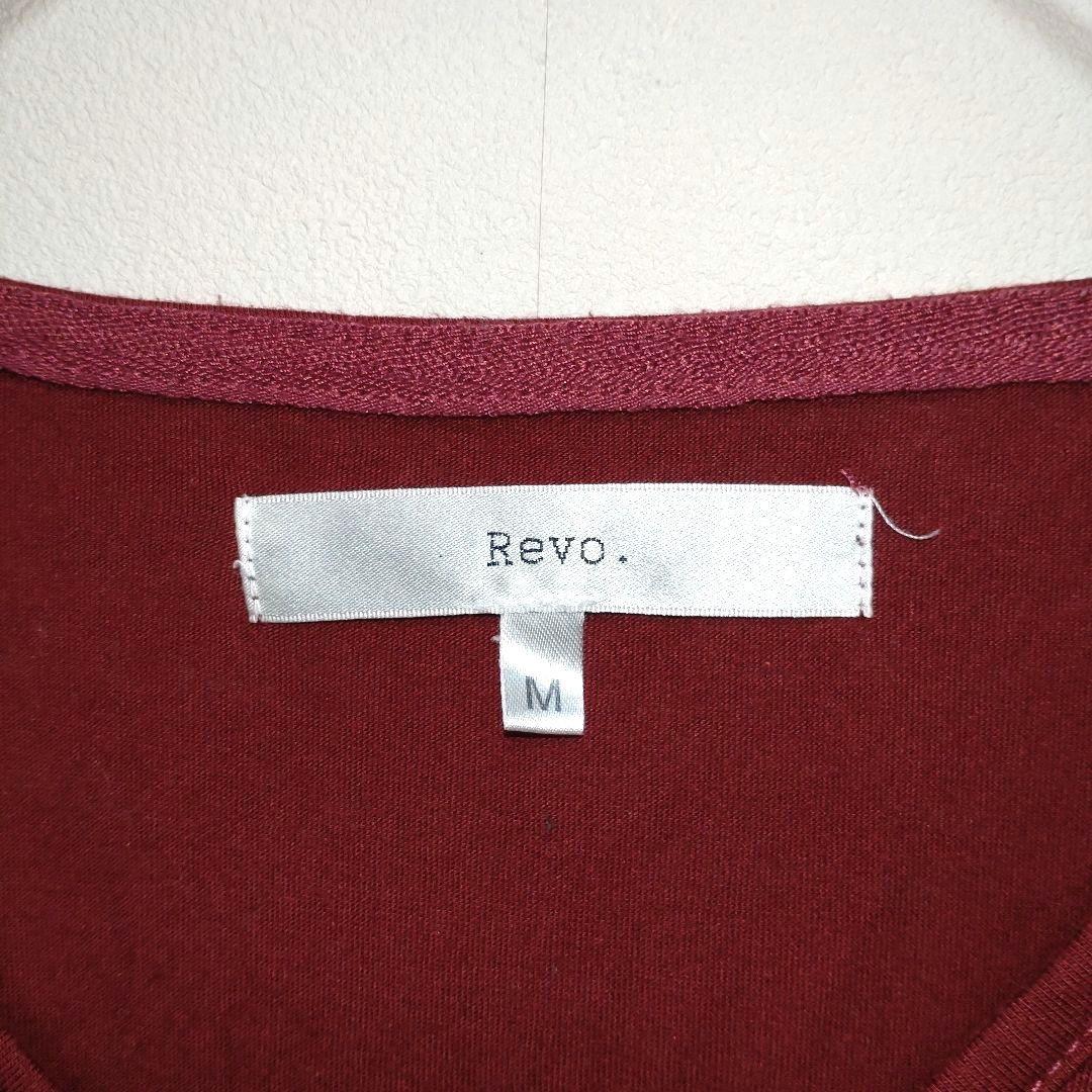 レボ M ボルドー Vネック 半袖Tシャツ — image 3