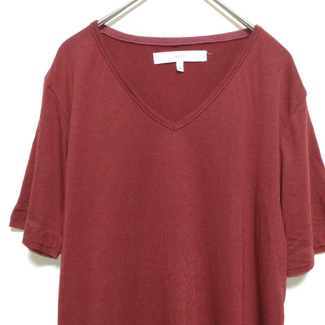 レボ M ボルドー Vネック 半袖Tシャツ — image 4
