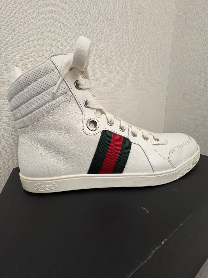Gucci ホワイト ハイカットスニーカー シェリーライン GG レザー — image 5