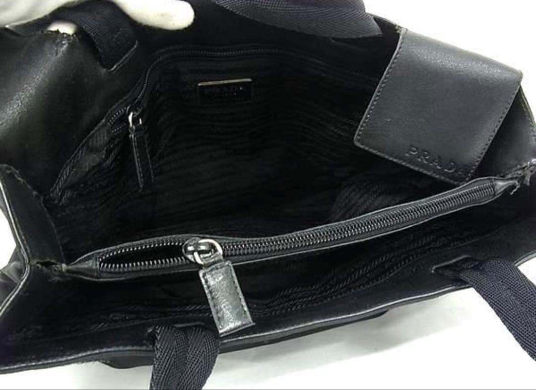 PRADA プラダ　トートバッグ　ブラック　ナイロン　レザー — image 5