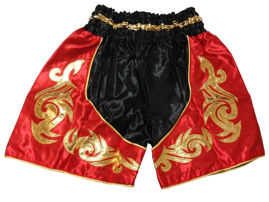 THAI BOXING ムエタイパンツ レッド×ブラック キッズ XS サテン — image 3