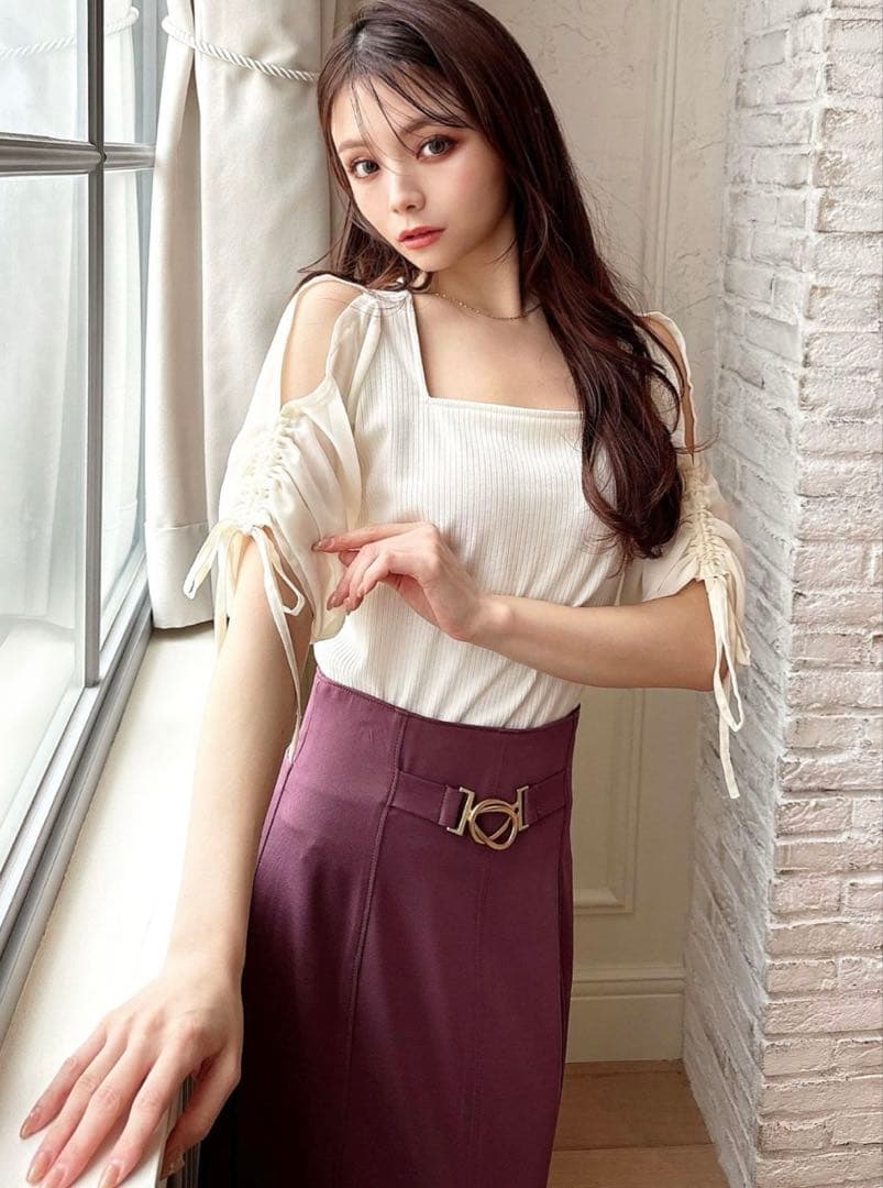 RESEXXY　ファブリックフォールドスカート　パープル — image 2