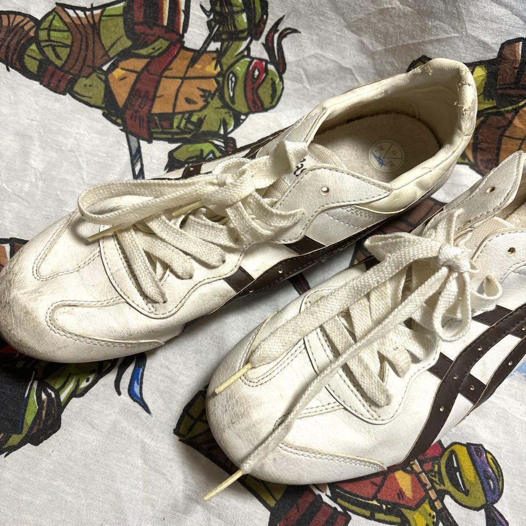 asics TIGER レザー スニーカー 白 茶色 28 TQA005 ラバー — image 2