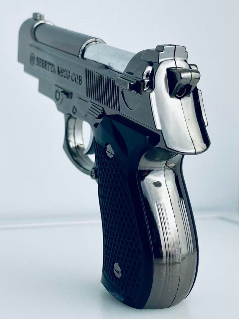 新品未使用ターボライター拳銃型ライターガスライターハンドガン型ライター銀色1個 — image 4