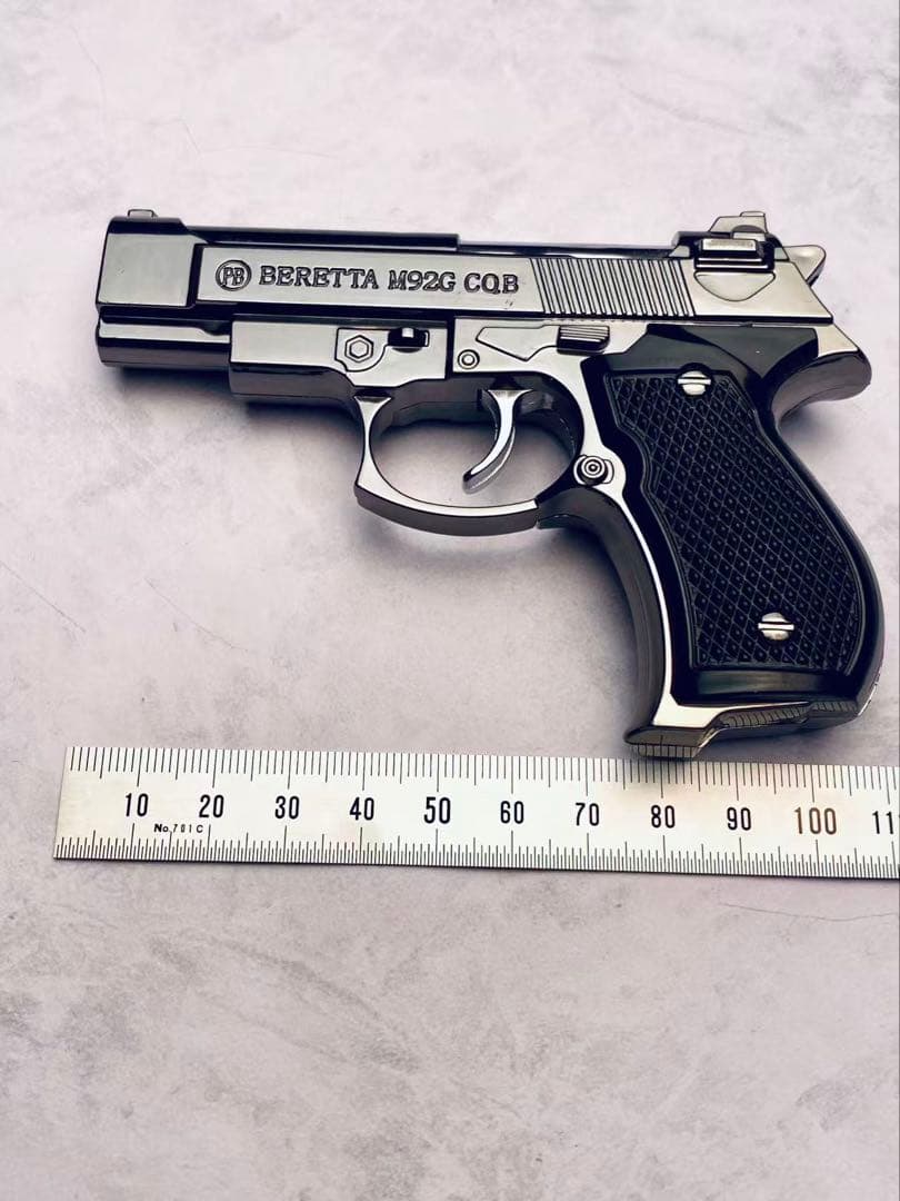 新品未使用ターボライター拳銃型ライターガスライターハンドガン型ライター銀色1個 — image 5