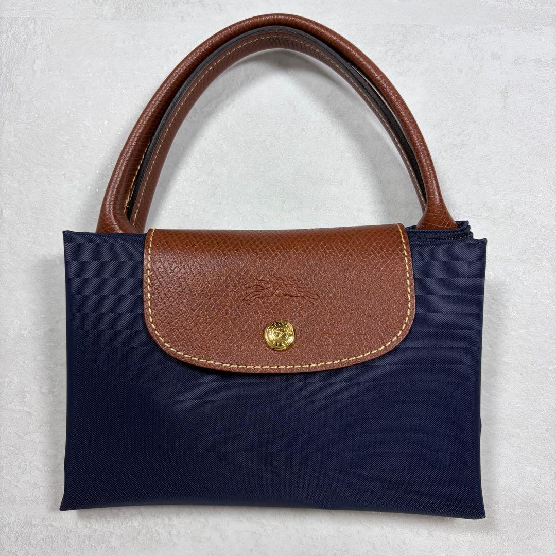 【外観美品】Longchamp ロンシャン ルプリアージュ トートバッグ M紺 — image 3