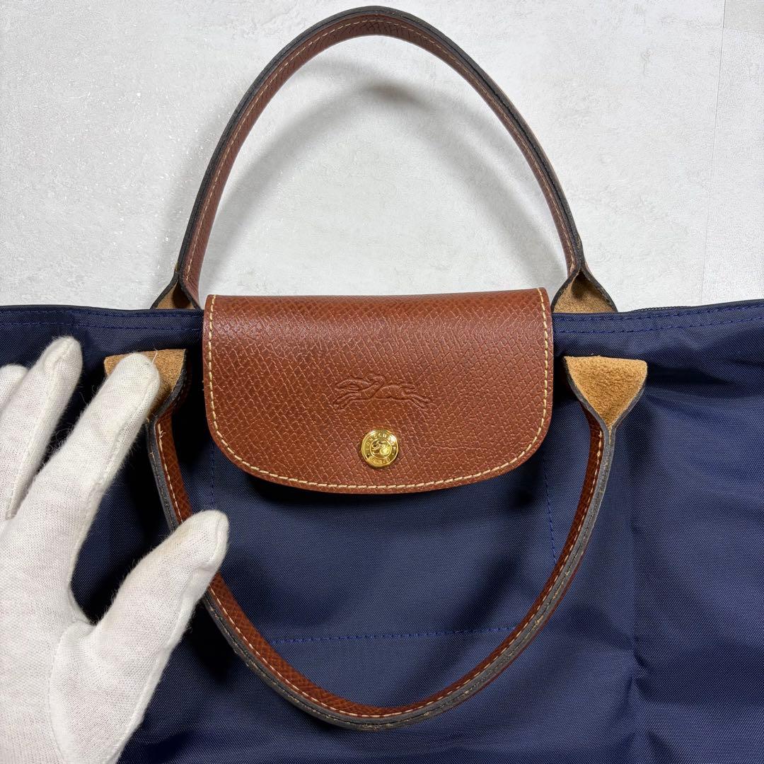 【外観美品】Longchamp ロンシャン ルプリアージュ トートバッグ M紺 — image 4