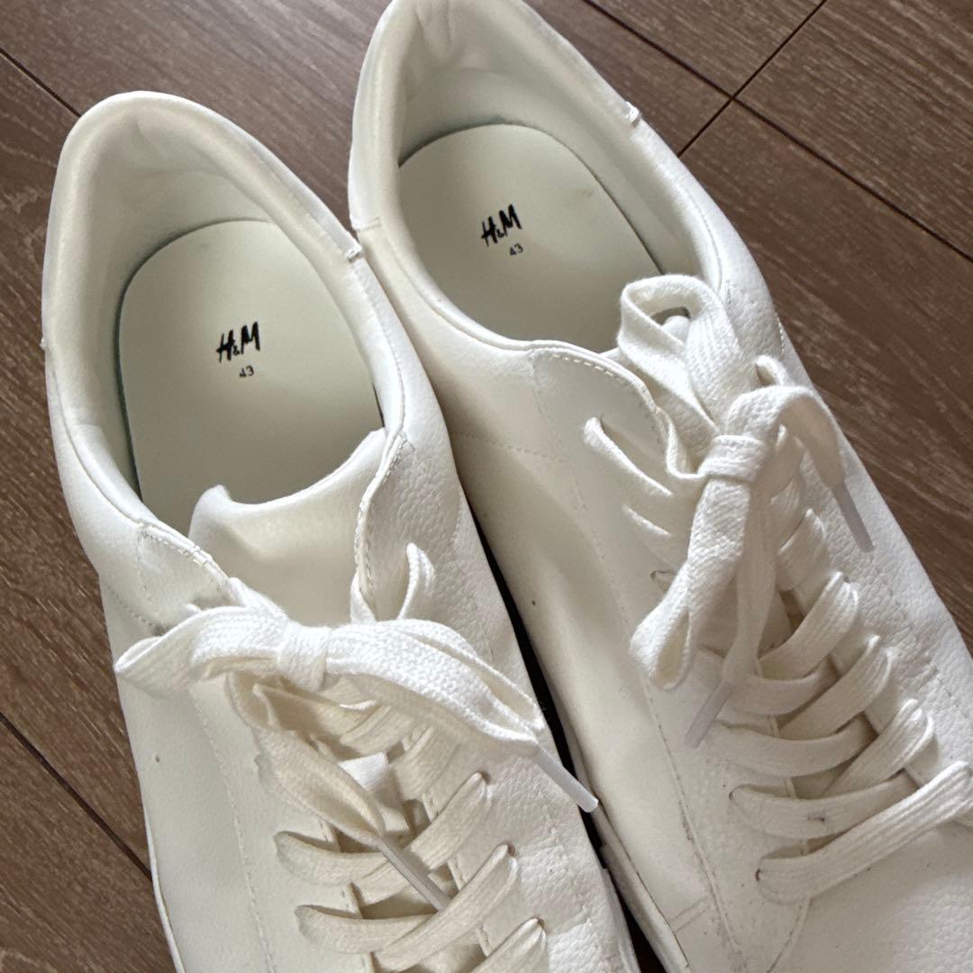H＆M ホワイト　スニーカー　白　27.5 28 UNIQLO GU ZARA — image 5