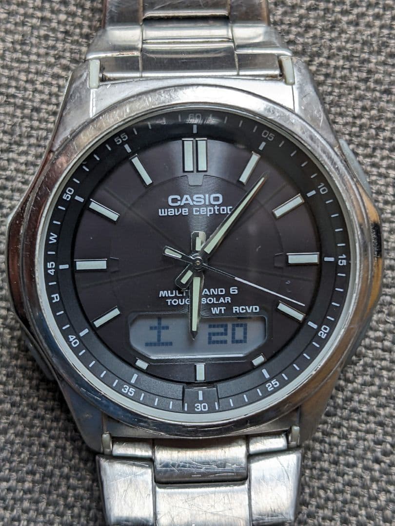 CASIO wave ceptor 電波ソーラー腕時計 2本セット(稼働品) — image 2