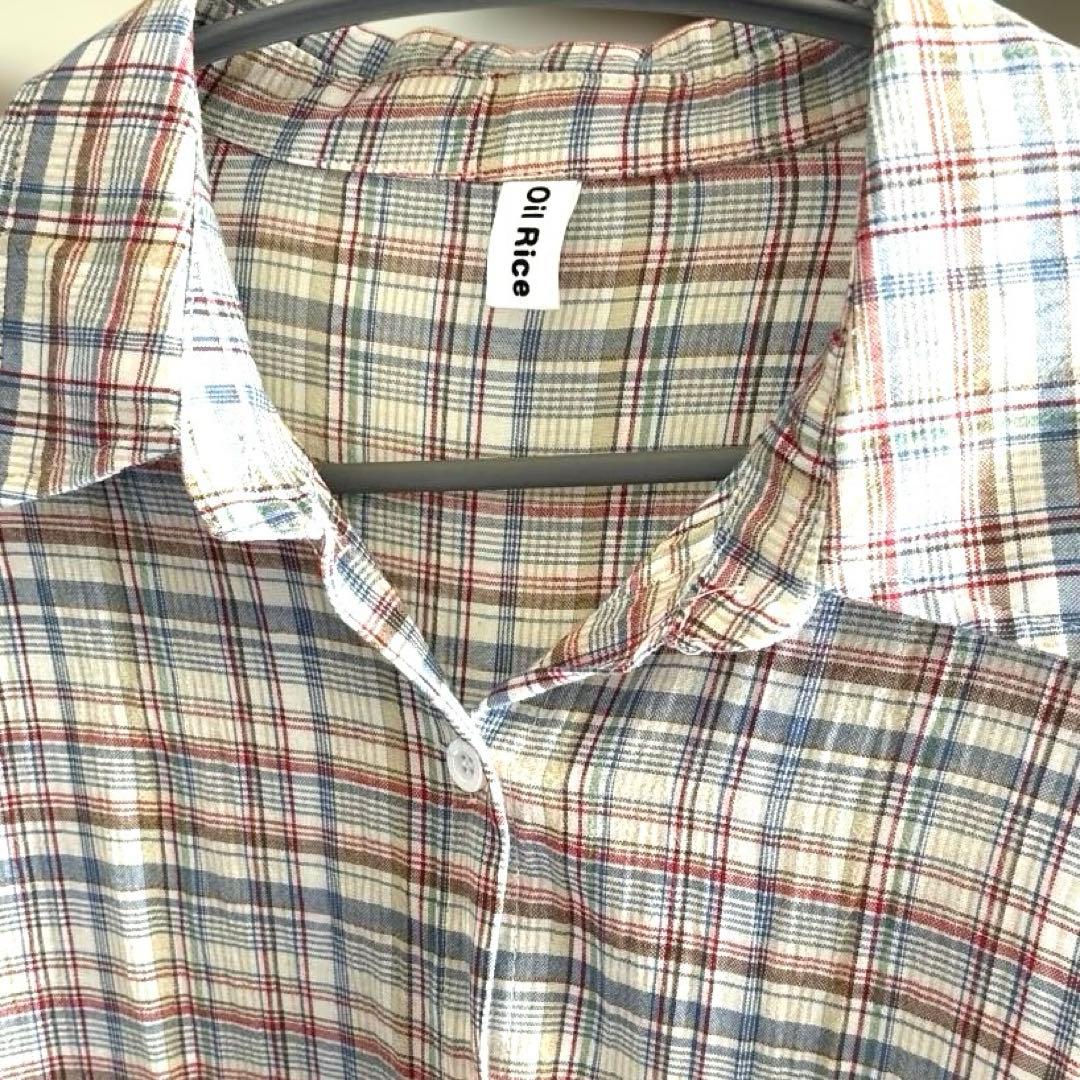 SHEIN Oil Rice チェック柄 オーバーサイズ長袖シャツ — image 4