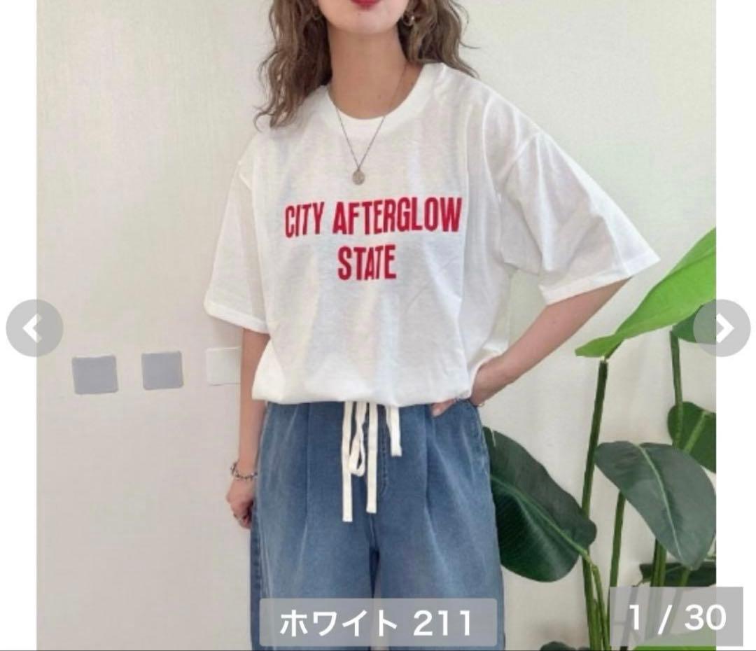 しまむら* non NOOOON ロゴTシャツホワイト — image 2