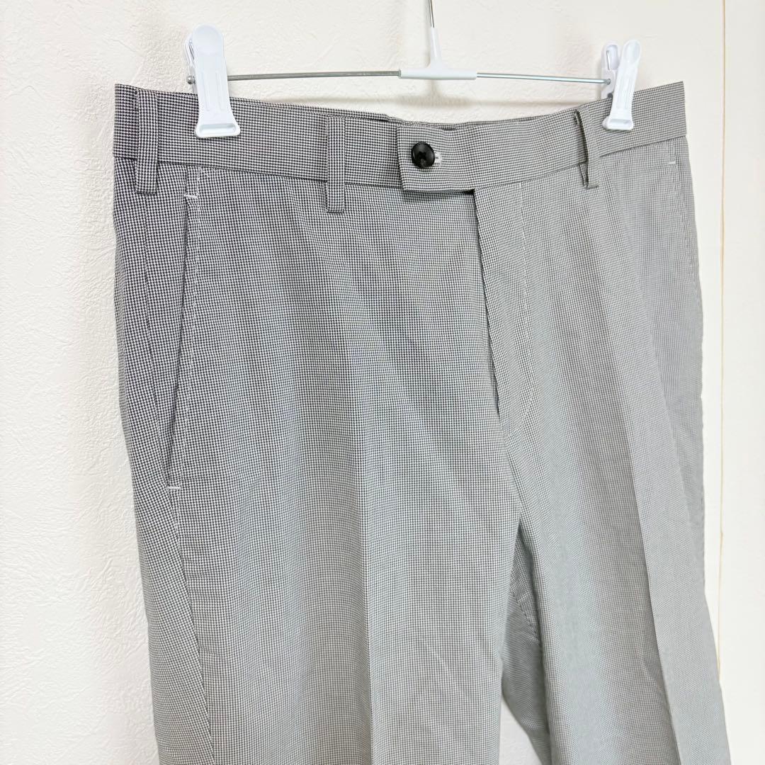 UNIQLO ユニクロ　ドライノータックパンツ　メンズ　S グレー　千鳥格子柄 — image 4