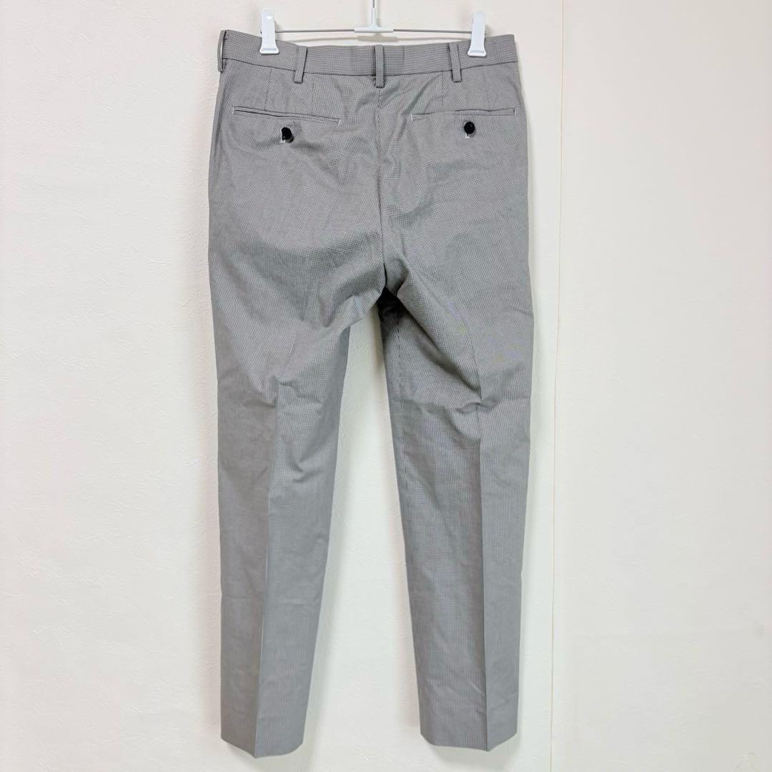 UNIQLO ユニクロ　ドライノータックパンツ　メンズ　S グレー　千鳥格子柄 — image 5
