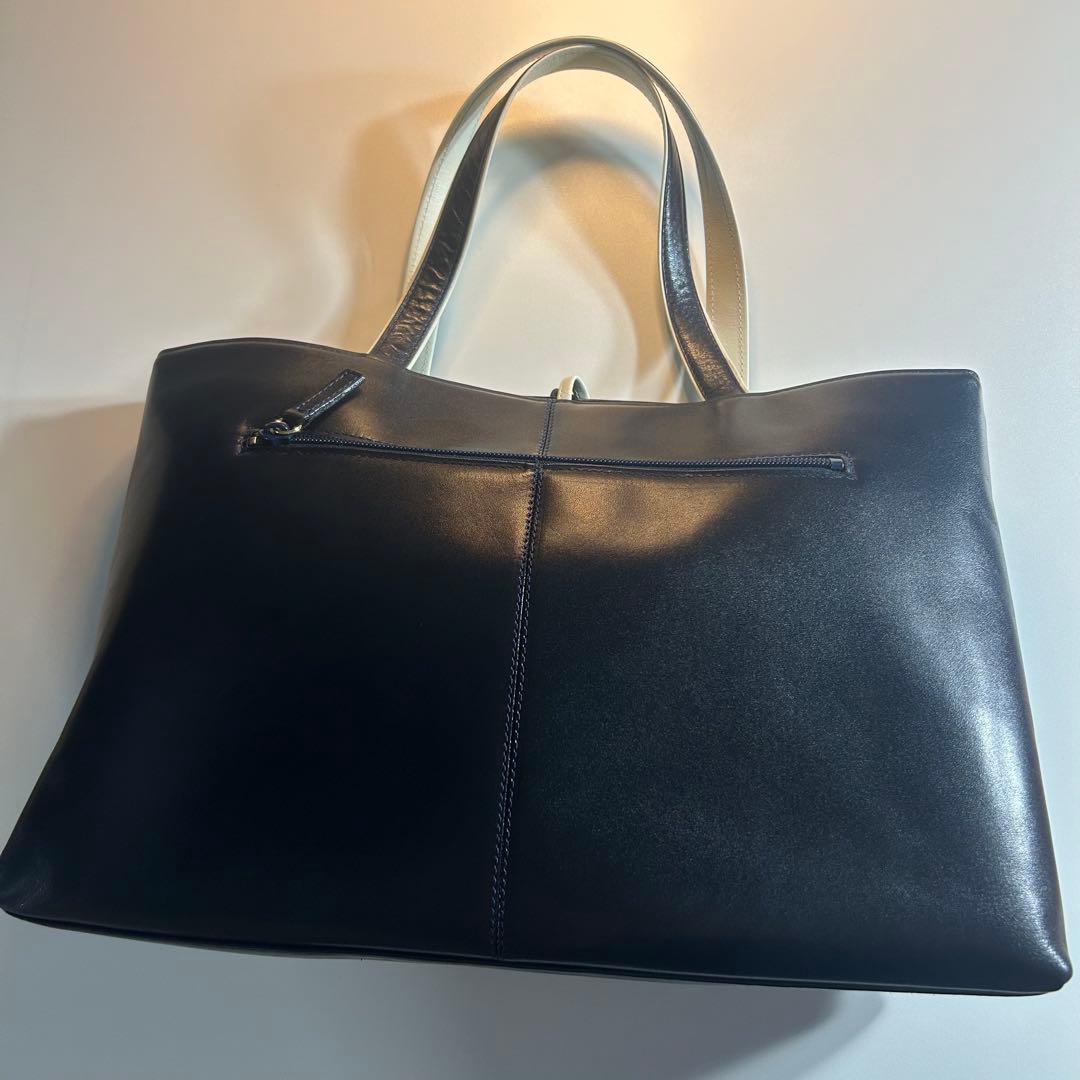 【美品】Kitamura ハンドバッグ レザー ブラック ホワイト — image 2