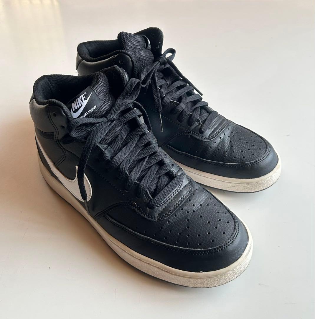 NIKE COURT VISION MID ブラック スニーカー　USサイズ9 — image 3