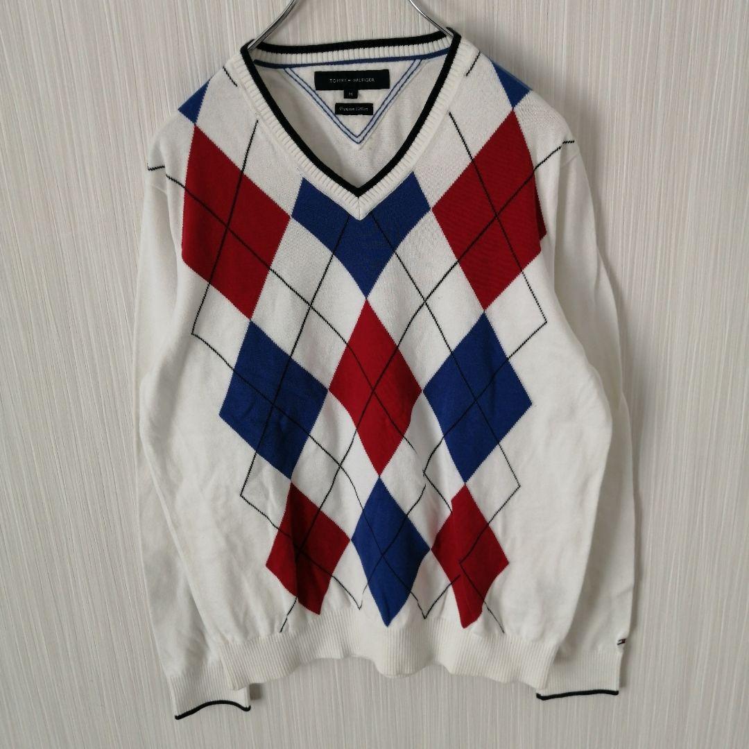 トミーヒルフィガー　セーター　ニット　Vネック　チェック — image 2